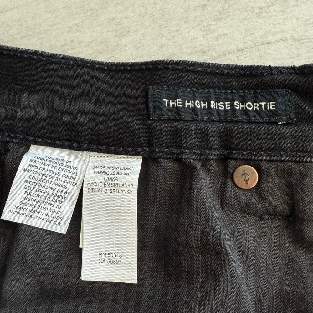 Lucky Brand Women's Distressed Black Jean Shorts - Picture 5 of 8